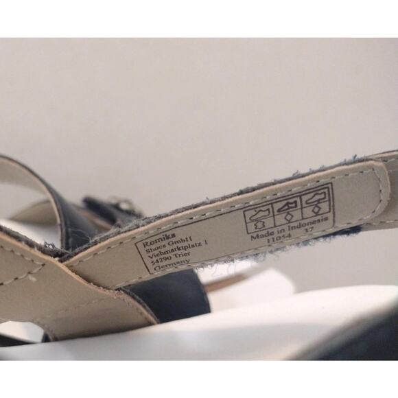 Romika Blue (Jeans)Leather Adjustable Slingback Sandals Fidschi US 6-6.5/EU 37 - Picture 10 of 13